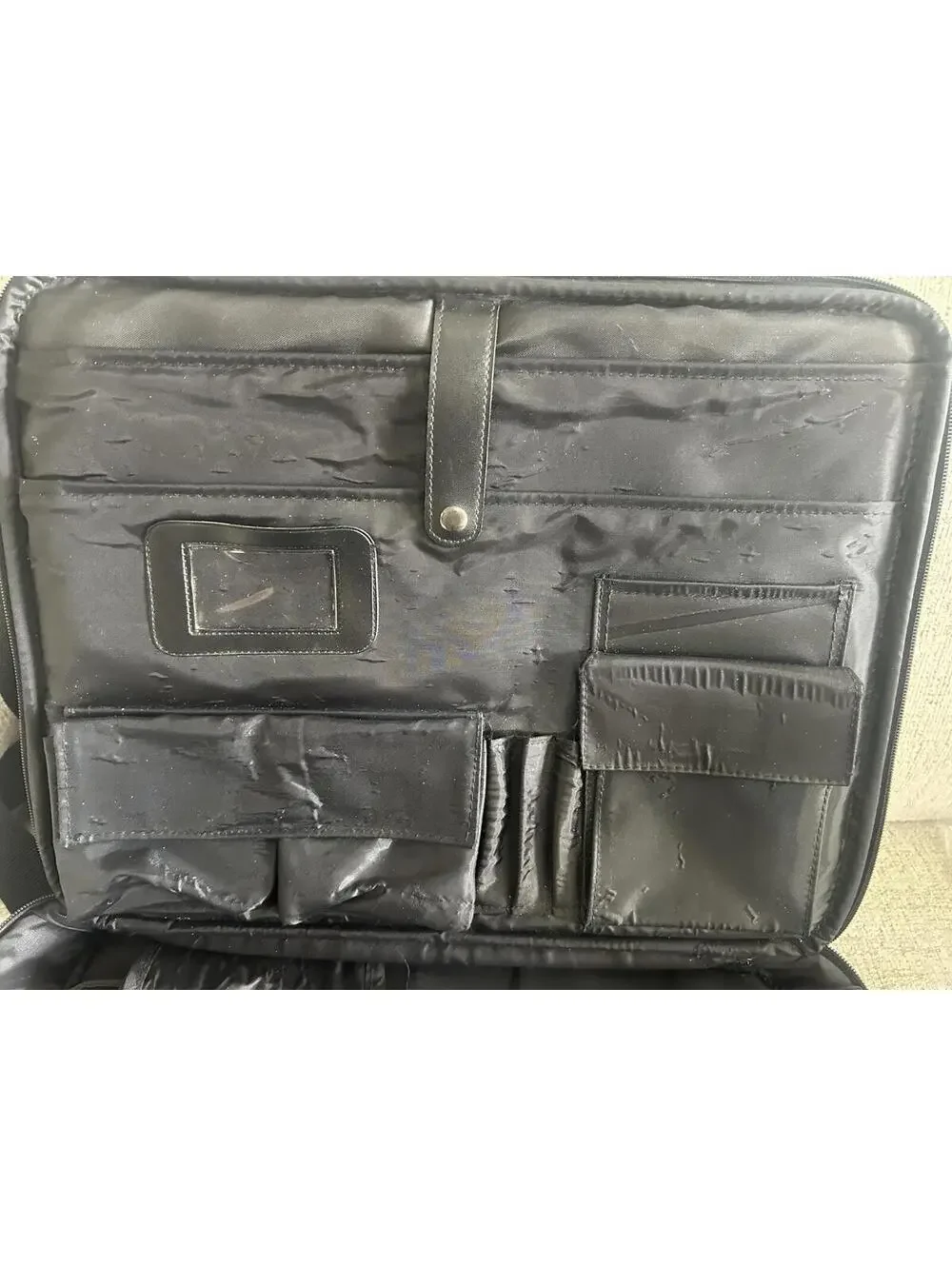 Vintage Office Gear C2 Black Faux Leather Laptop Briefcase Y2K Carrying Case